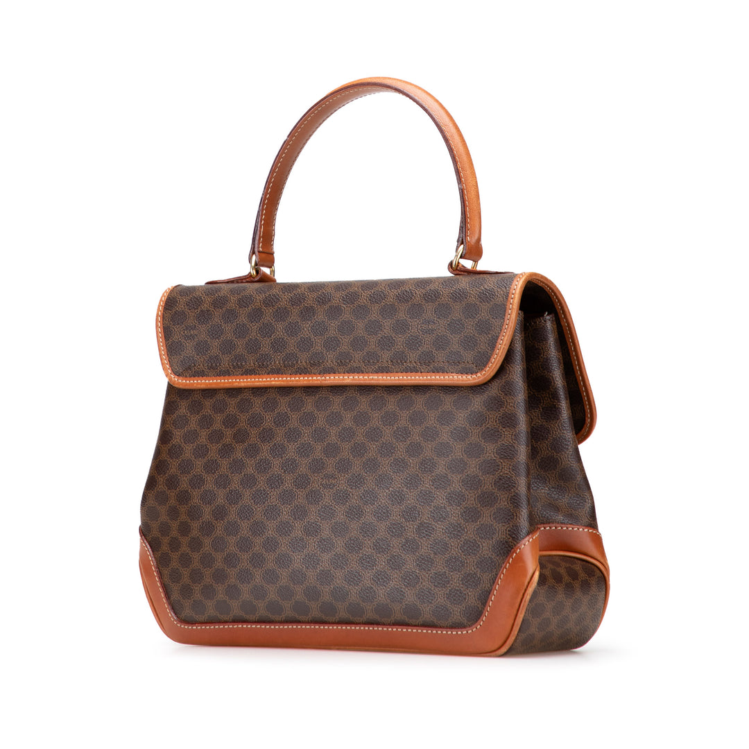 Macadam Coated Canvas Handbag Brown - Gaby Paris