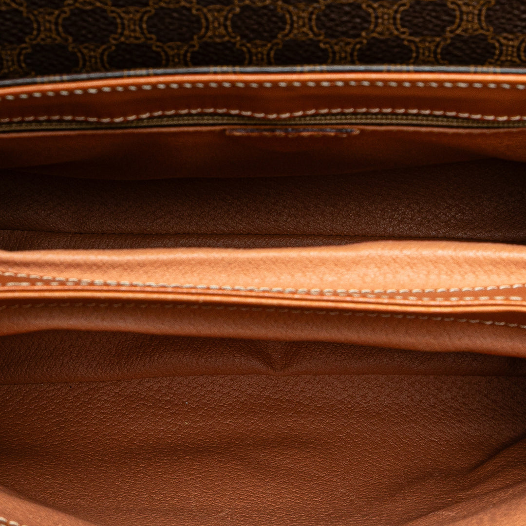 Macadam Coated Canvas Handbag Brown - Gaby Paris