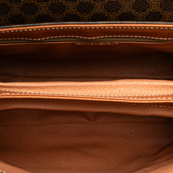 Macadam Coated Canvas Handbag Brown - Gaby Paris