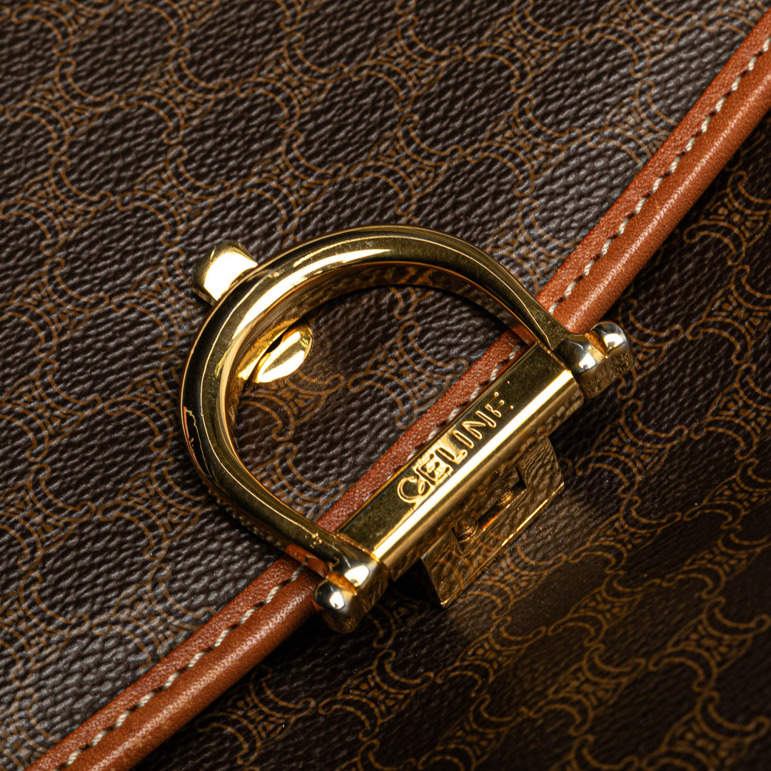 Macadam Coated Canvas Handbag Brown - Gaby Paris