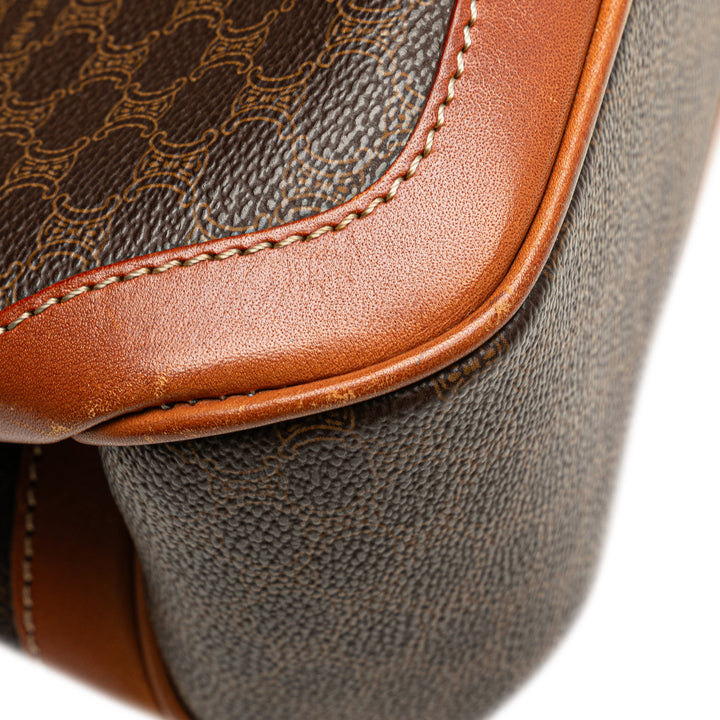Macadam Coated Canvas Handbag Brown - Gaby Paris
