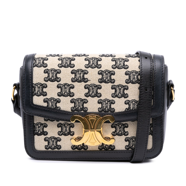 Celine Teen Embroidered Toile and Cuir de veau Triomphe Sac porté croisé Marron – GABY PARIS Authentique
