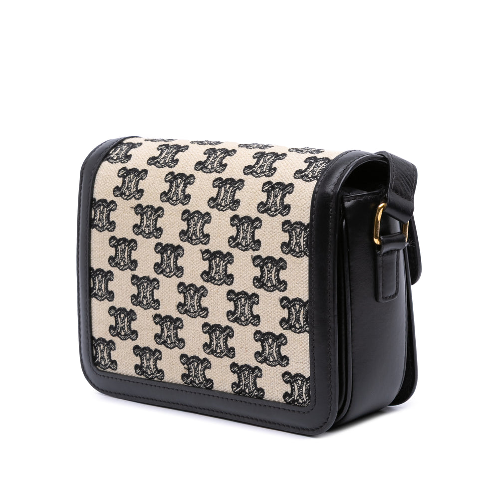 Celine Teen Embroidered Toile and Cuir de veau Triomphe Sac porté croisé Marron – GABY PARIS Authentique