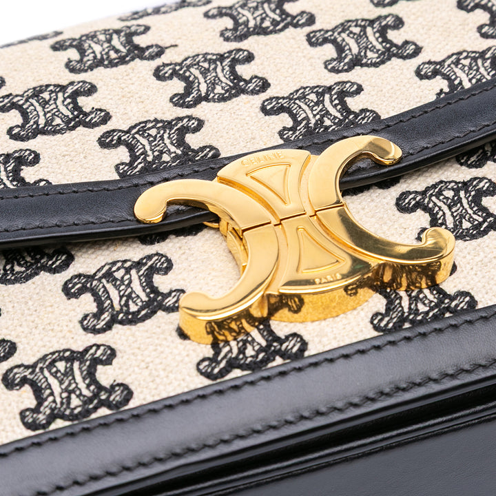 Celine Teen Embroidered Toile and Cuir de veau Triomphe Sac porté croisé Marron – GABY PARIS Authentique