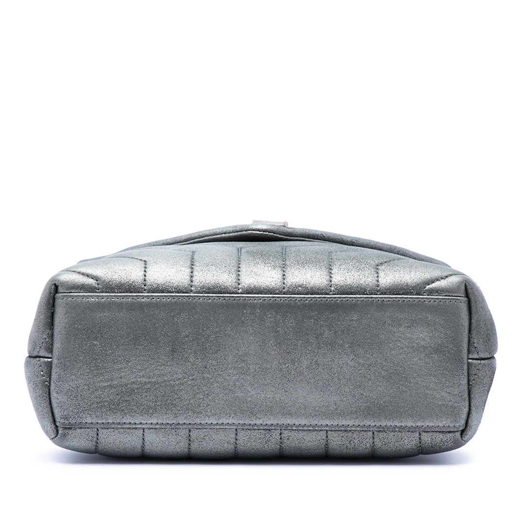 Saint Laurent Small Matelasse Metallic Cuir de veau Monogram LouLou Sac bandoulière