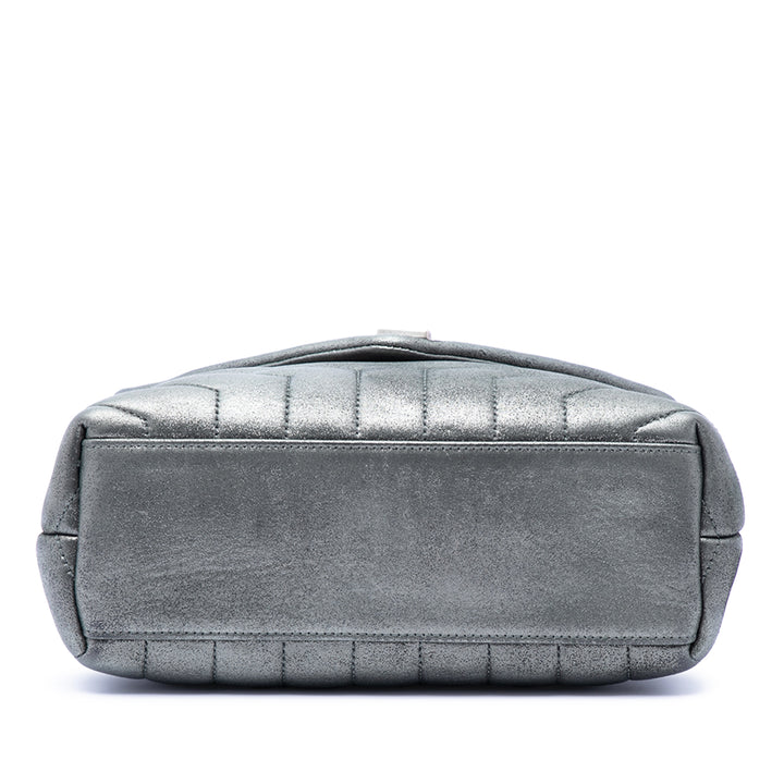 Saint Laurent Small Matelasse Metallic Cuir de veau Monogram LouLou Sac bandoulière