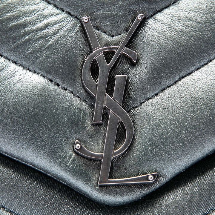Saint Laurent Small Matelasse Metallic Cuir de veau Monogram LouLou Sac bandoulière