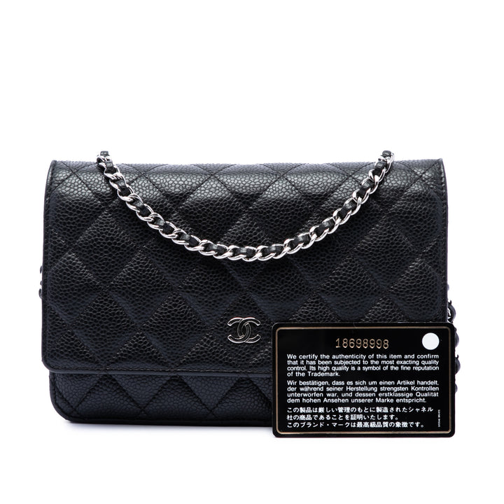 Chanel CC Matelassé Caviar Wallet on Chain