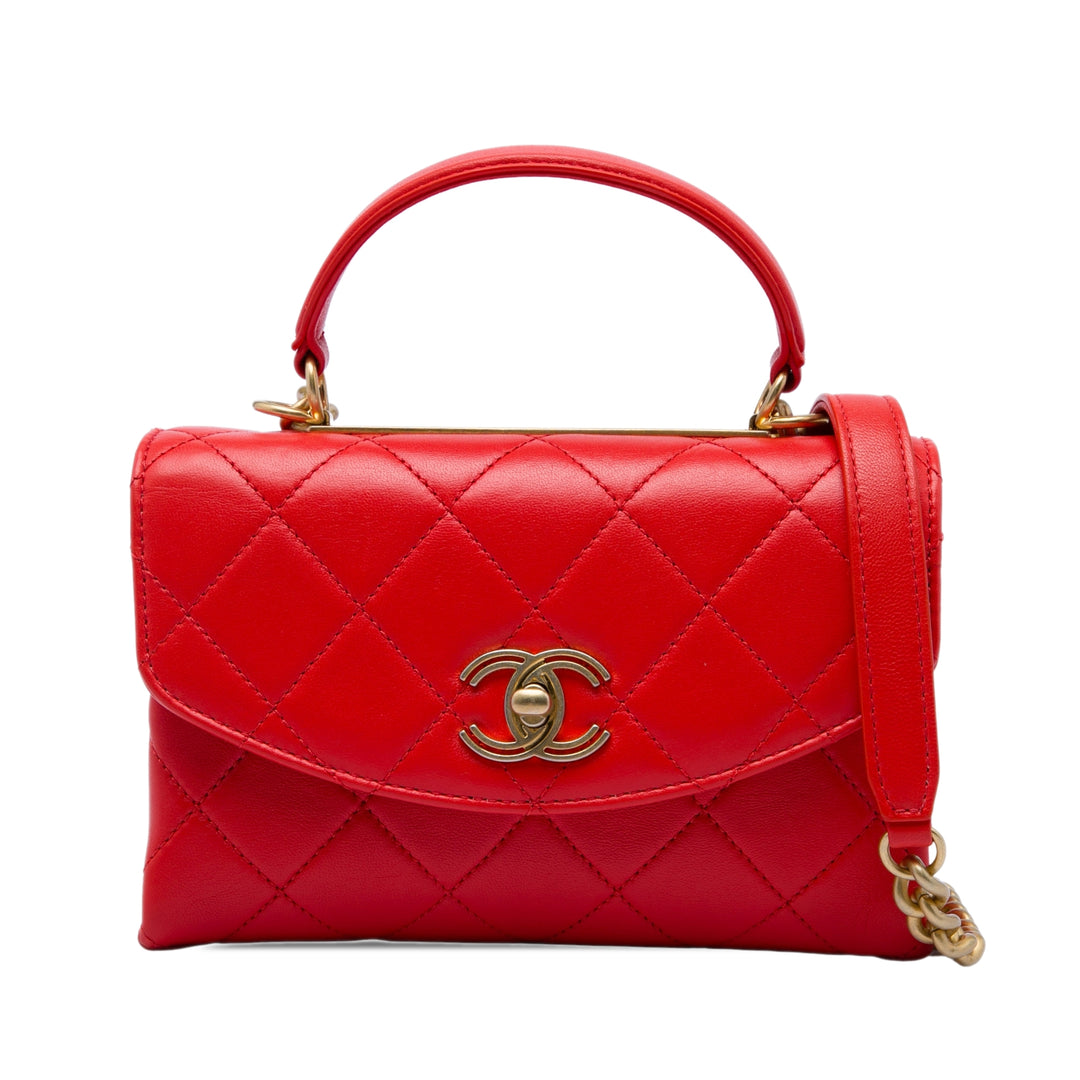Chanel Matelassé Trendy Spirit sac à Petit Cuir d'agneau Rouge