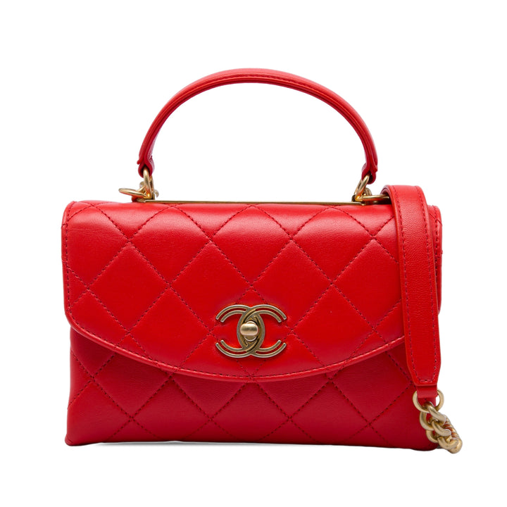 Chanel Matelassé Trendy Spirit sac à Petit Cuir d'agneau Rouge