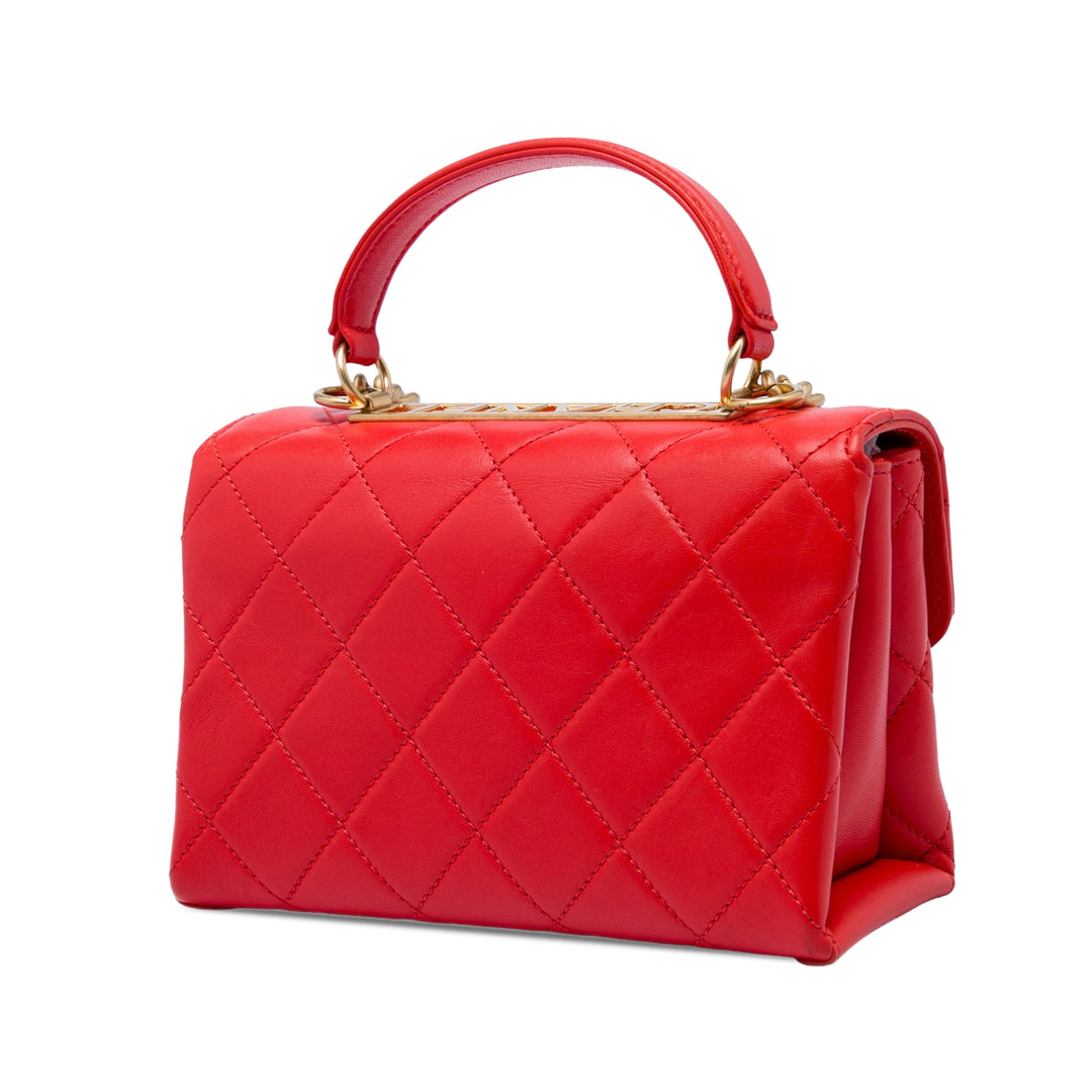 Chanel Matelassé Trendy Spirit sac à Petit Cuir d'agneau Rouge