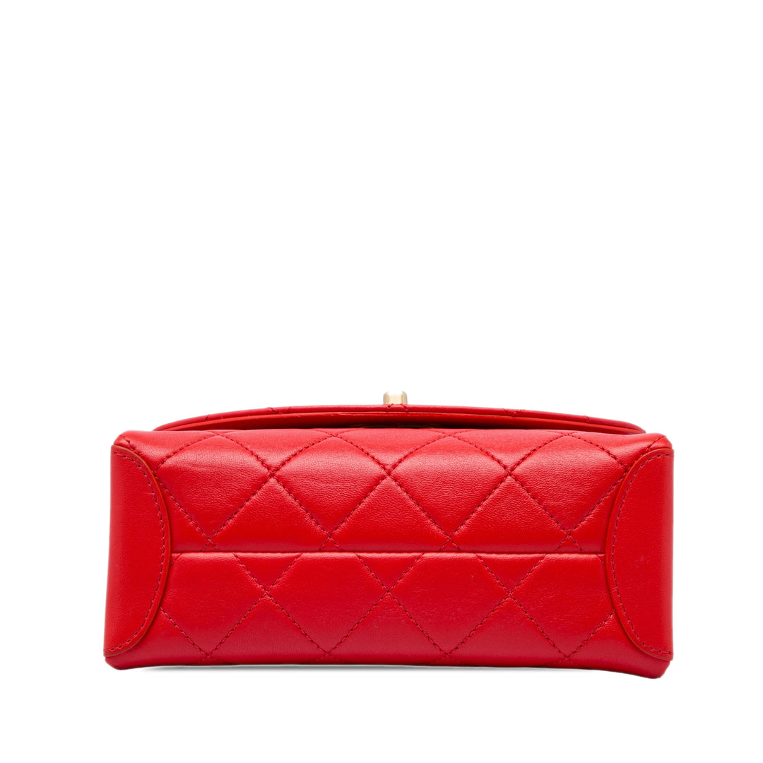 Chanel Matelassé Trendy Spirit sac à Petit Cuir d'agneau Rouge