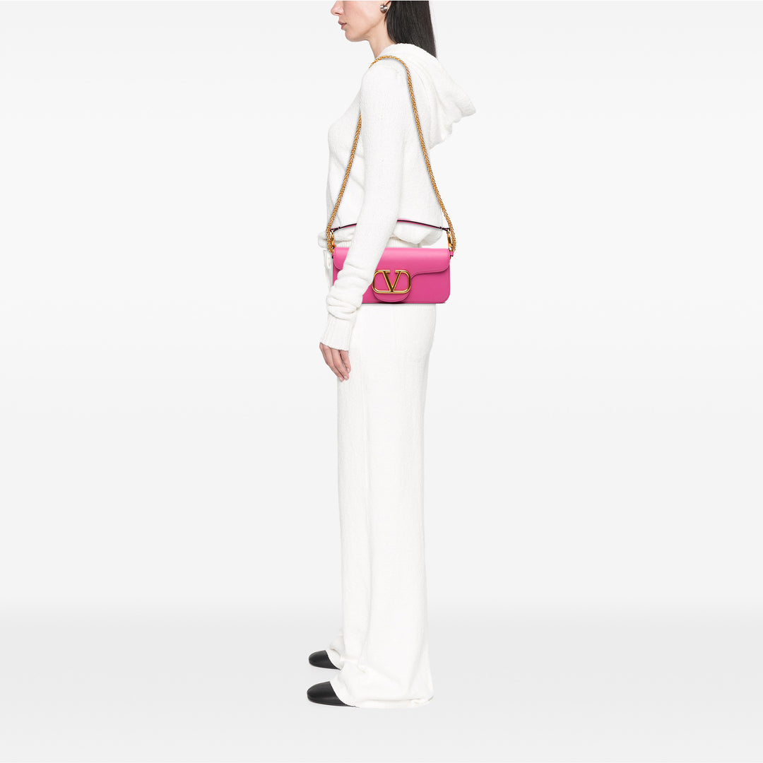 VLogo Loco Sac Moyen Cuir de veau Rose