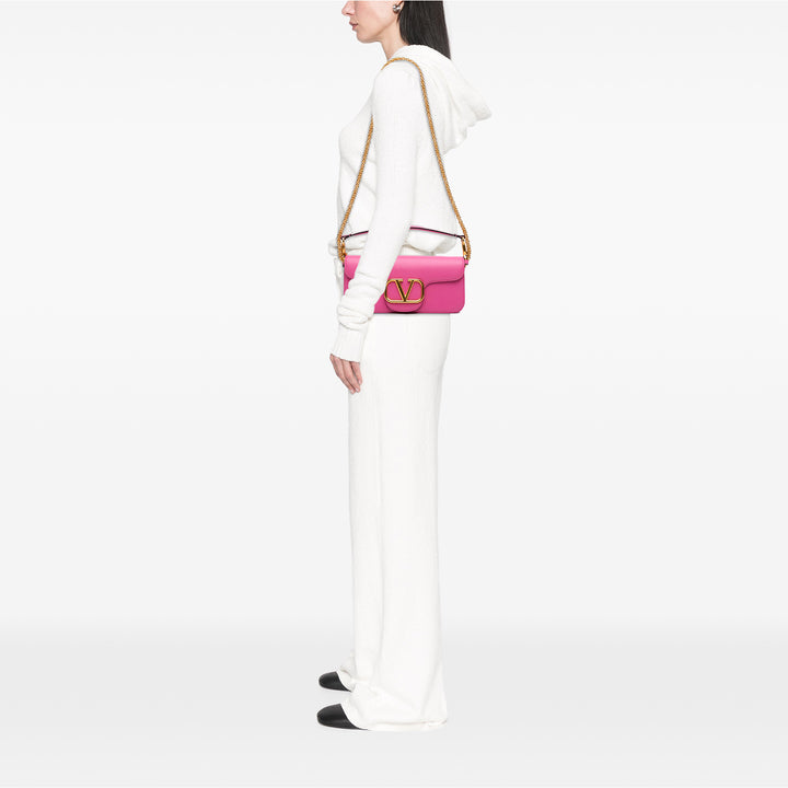 VLogo Loco Sac Moyen Cuir de veau Rose