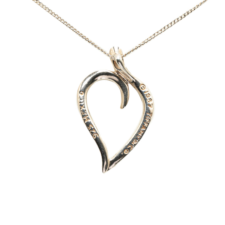 Sterling Silver Open Leaf Pendant Necklace Silver - Gaby Paris