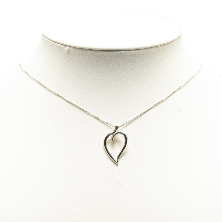 Tiffany Sterling Silver Open Leaf Pendant Necklace Silver - GABY PARIS