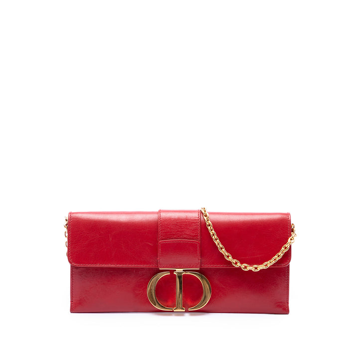 Dior Montaigne 30 Pochette avec chaîne Rouge – vue principale – GABY PARIS
