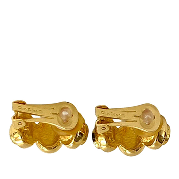 Dior plaqué Gripoix et Rhinestone Cuff Clip On Boucles d’oreilles