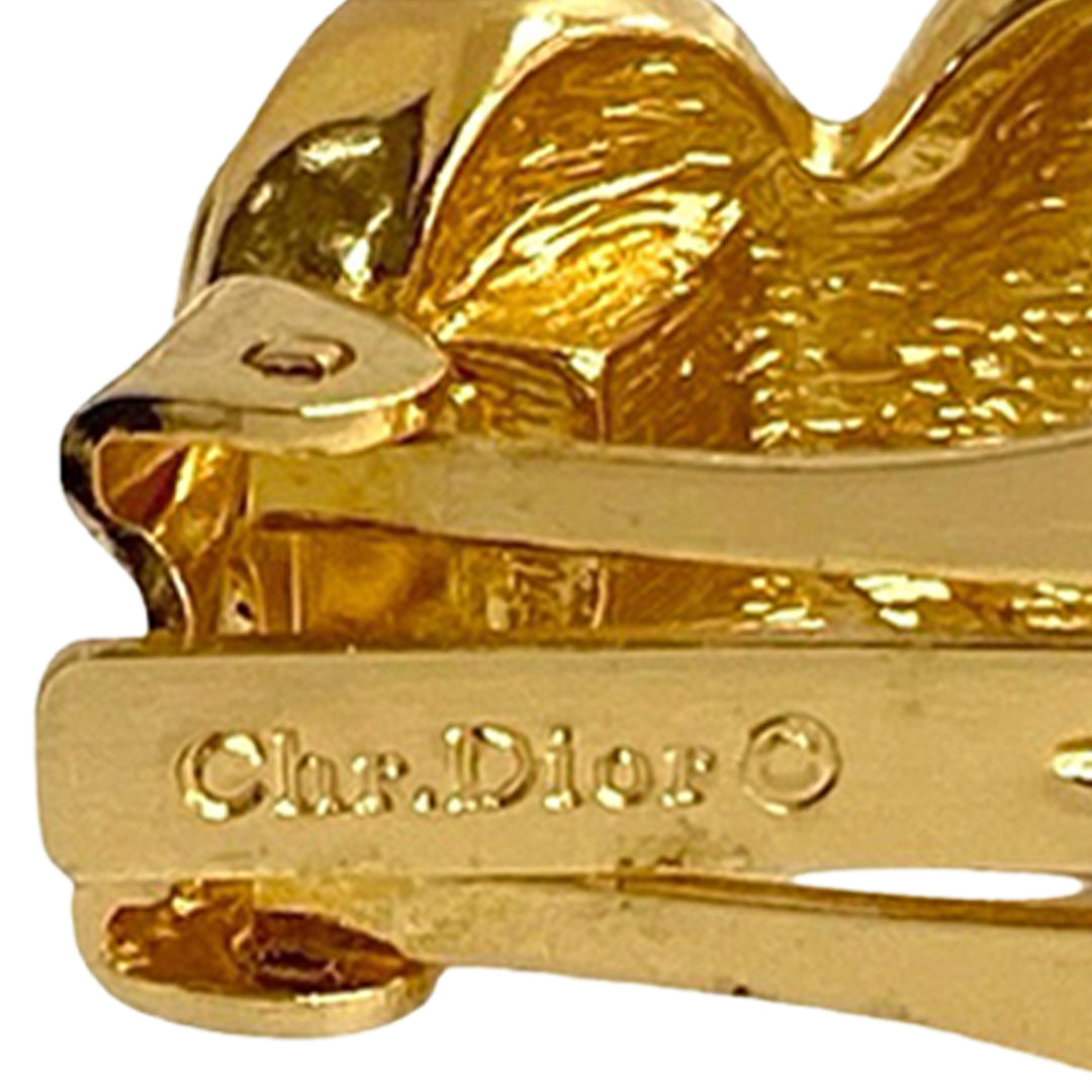 Dior plaqué Gripoix et Rhinestone Cuff Clip On Boucles d’oreilles