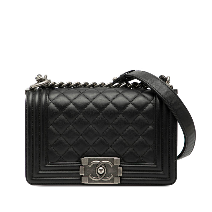 Chanel Small Matelassé Cuir d’agneau Boy à rabat