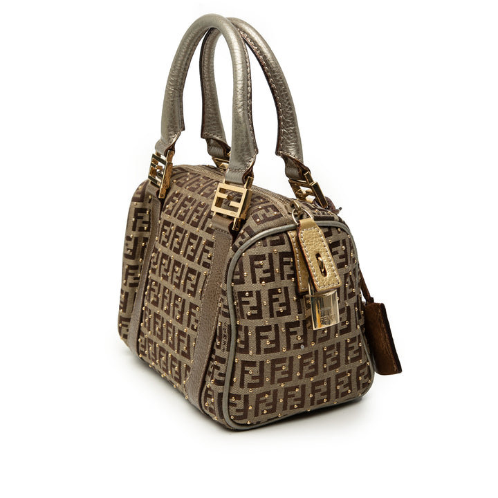 Fendi Mini Zucchino Toile Forever clouté Bauletto Boston Sac