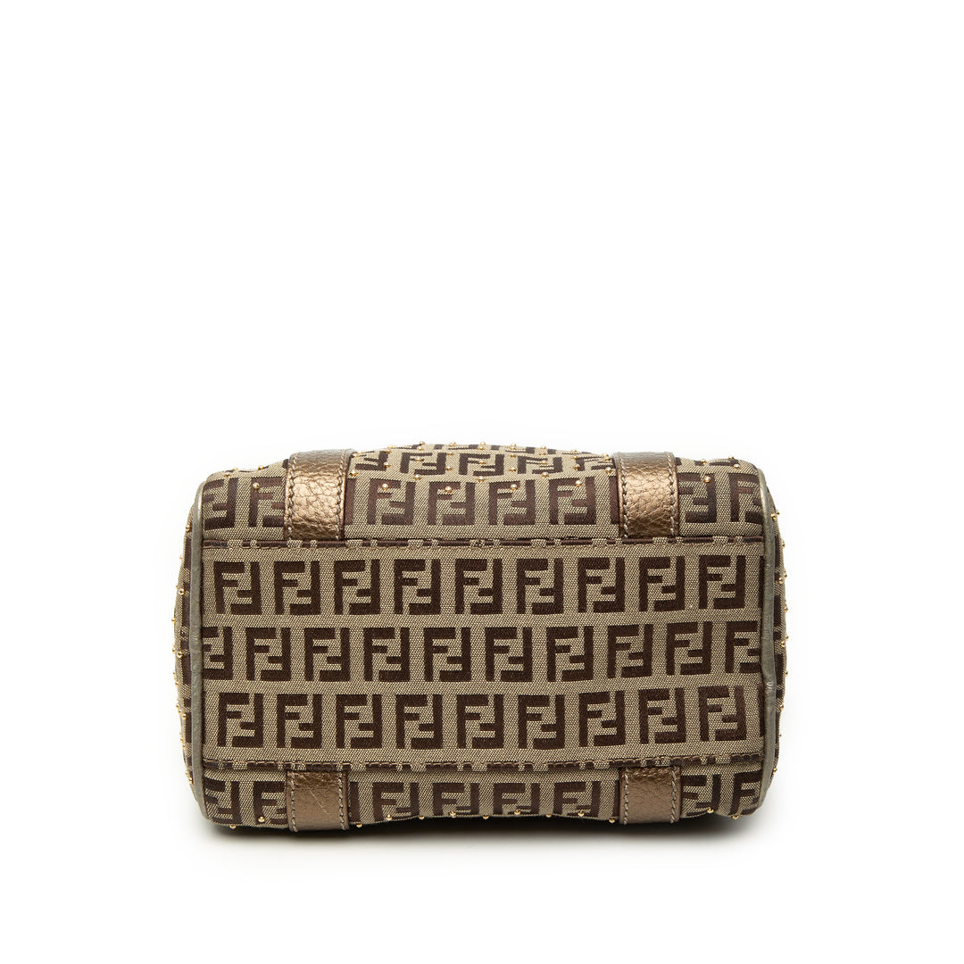 Fendi Mini Zucchino Toile Forever clouté Bauletto Boston Sac