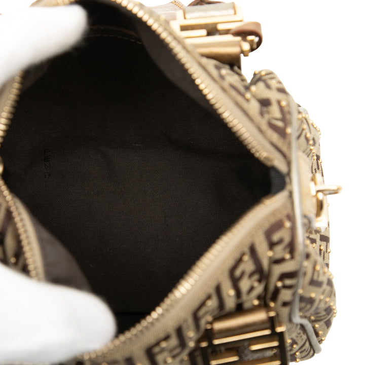 Fendi Mini Zucchino Toile Forever clouté Bauletto Boston Sac