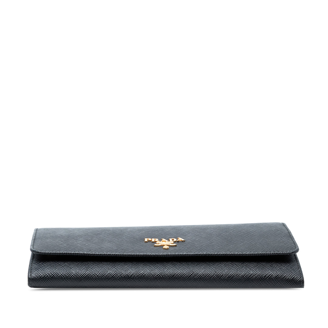 Prada Large Saffiano Wallet Noir