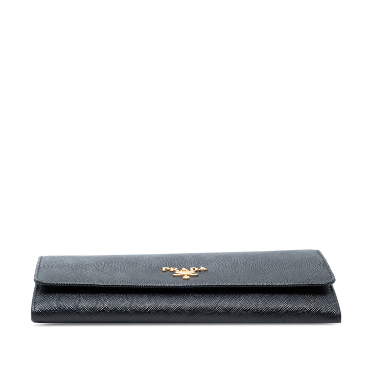 Prada Large Saffiano Wallet Noir
