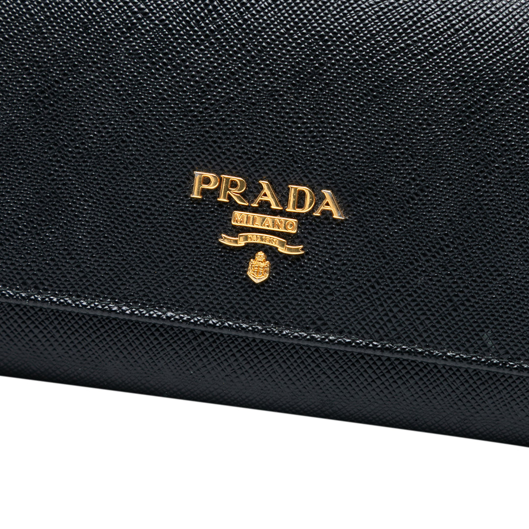 Prada Large Saffiano Wallet Noir