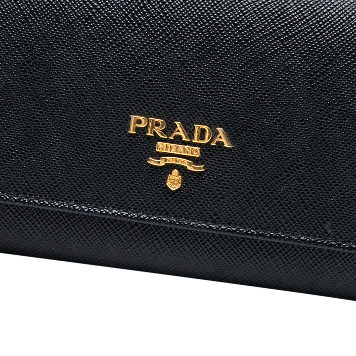 Prada Large Saffiano Wallet Noir