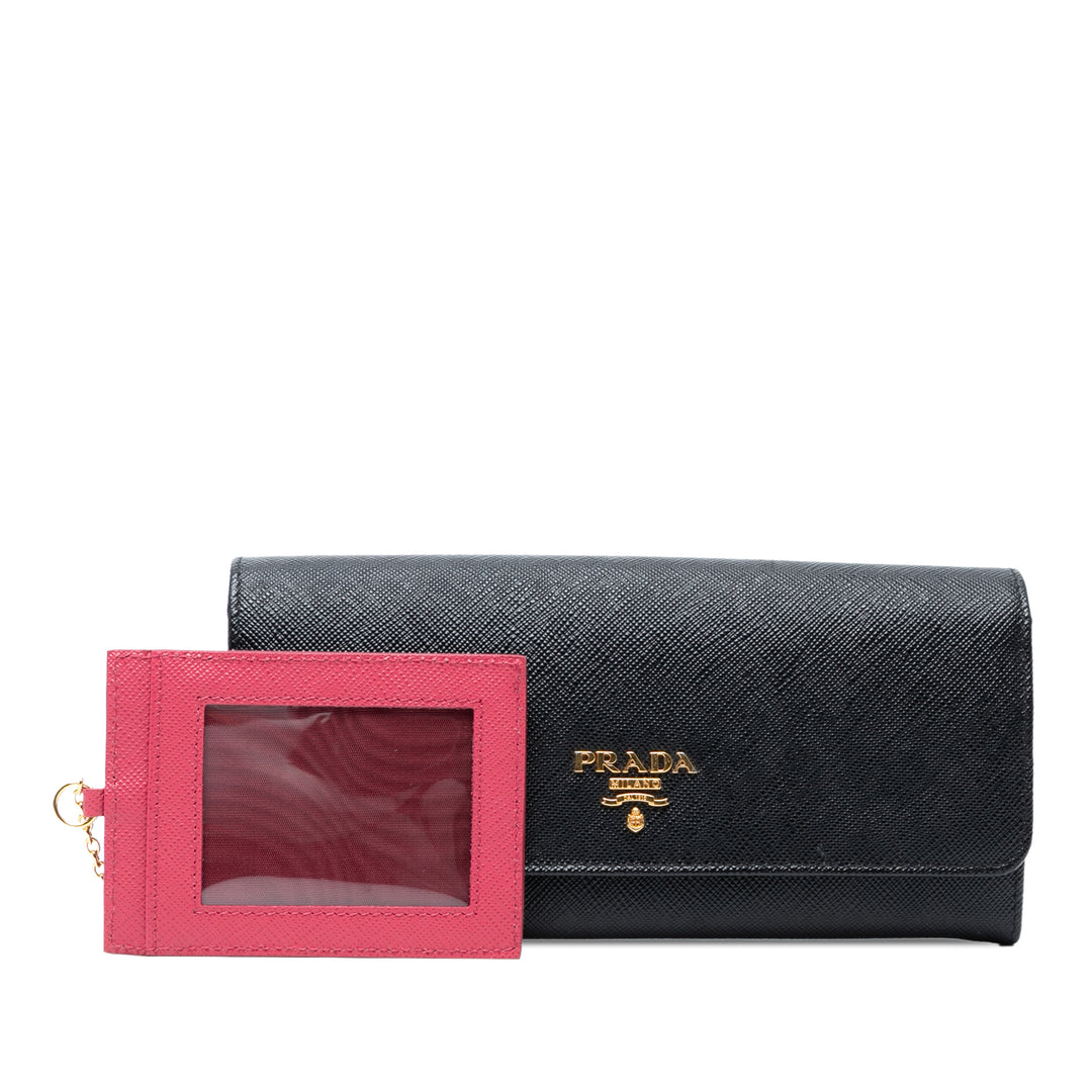 Prada Large Saffiano Wallet Noir