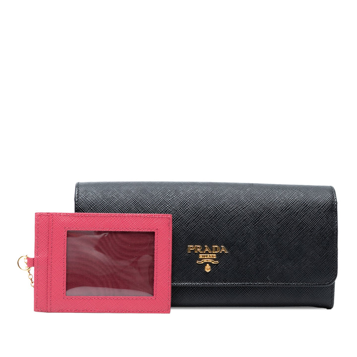 Prada Large Saffiano Wallet Noir