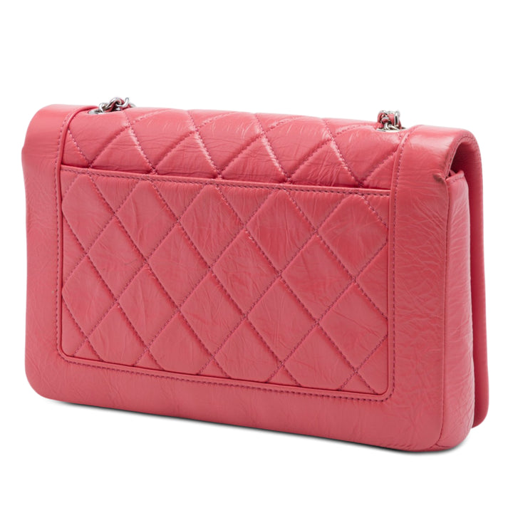 Chanel Small Matelassé Crumpled Cuir de veau Bi Vintage Rabat intégral