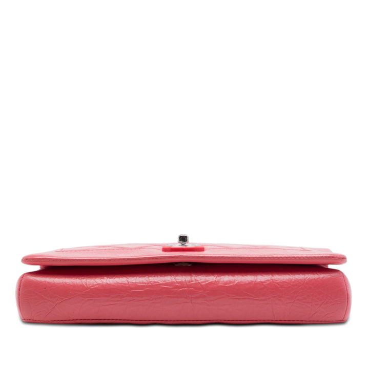 Chanel Small Matelassé Crumpled Cuir de veau Bi Vintage Rabat intégral