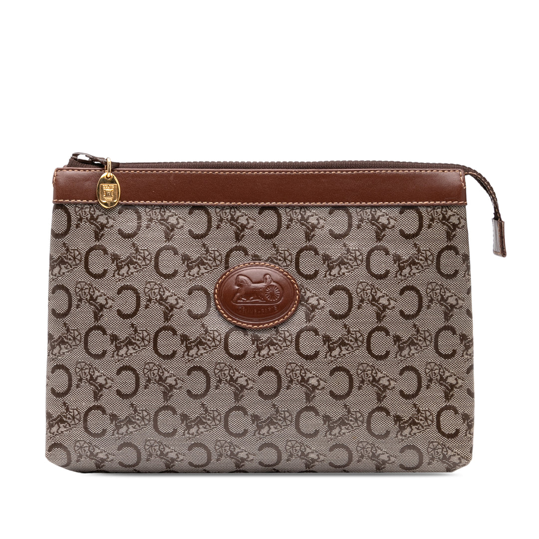 Celine C Carriage Coated Toile Pochette Marron – GABY PARIS Authentique