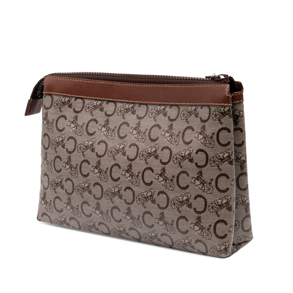 Celine C Carriage Coated Toile Pochette Marron – GABY PARIS Authentique