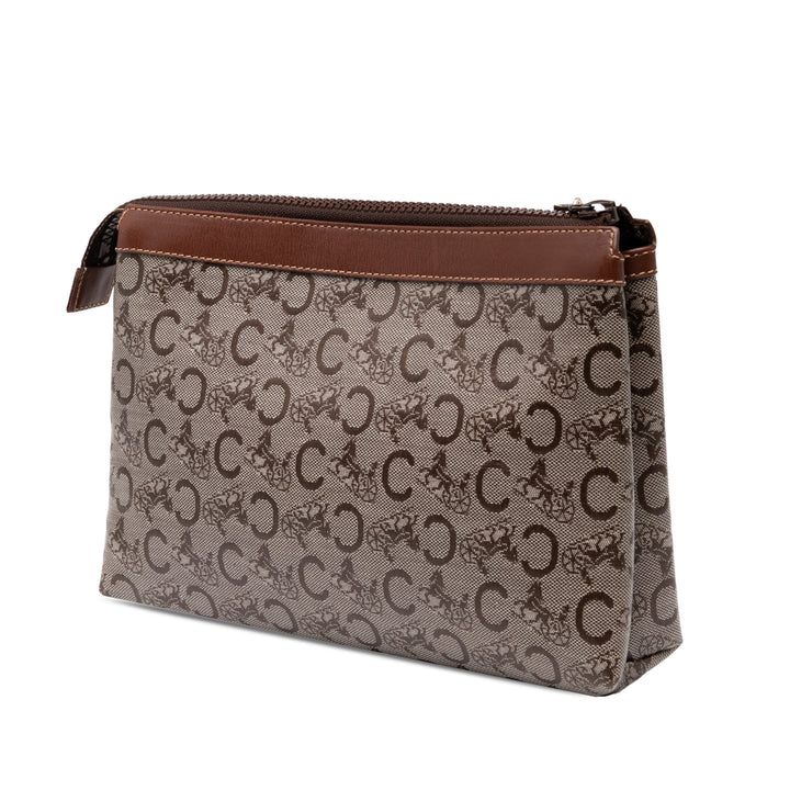 Celine C Carriage Coated Toile Pochette Marron – GABY PARIS Authentique