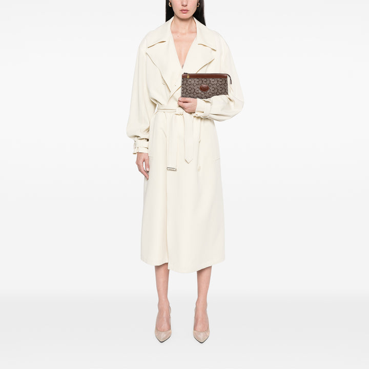 Celine C Carriage Coated Toile Pochette Marron – GABY PARIS Authentique