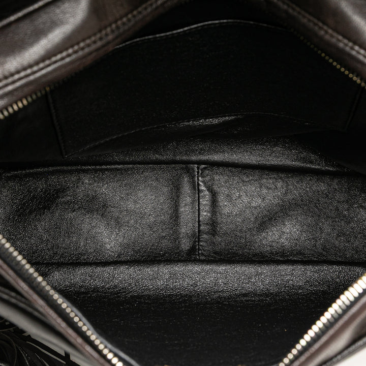CC Lambskin Flap Tassel Crossbody Black - Gaby Paris