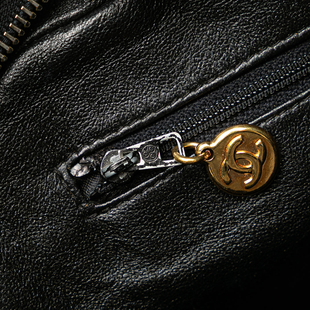 CC Lambskin Flap Tassel Crossbody Black - Gaby Paris