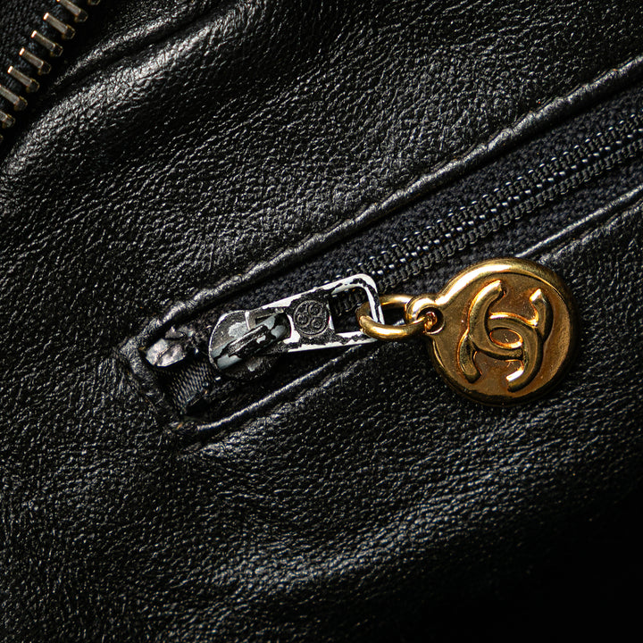 CC Lambskin Flap Tassel Crossbody Black - Gaby Paris