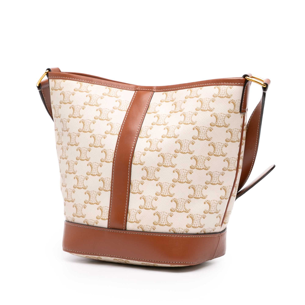 Celine Triomphe Sac seau Petit Triomphe enduite Beige – vue 2 – GABY PARIS