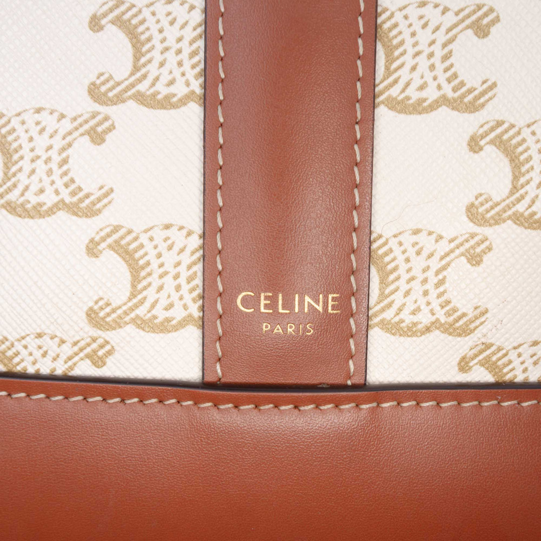 Celine Triomphe Sac seau Petit Triomphe enduite Beige – vue 5 – GABY PARIS