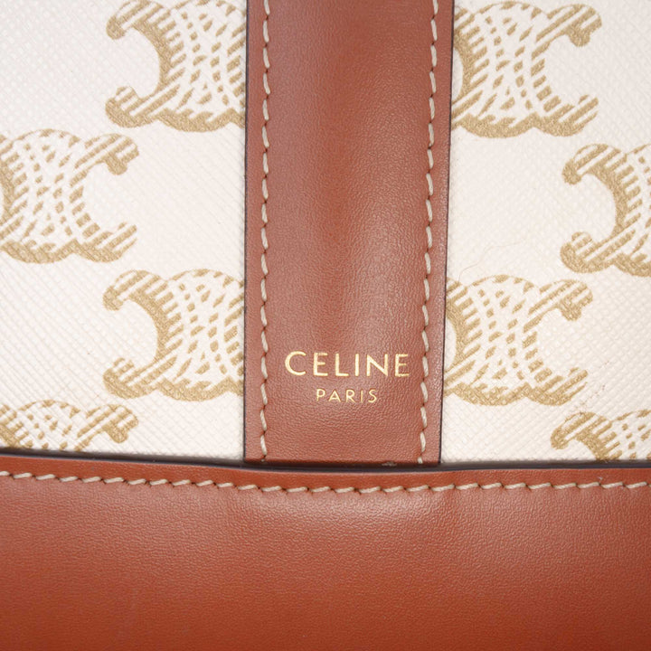 Celine Triomphe Sac seau Petit Triomphe enduite Beige – vue 5 – GABY PARIS