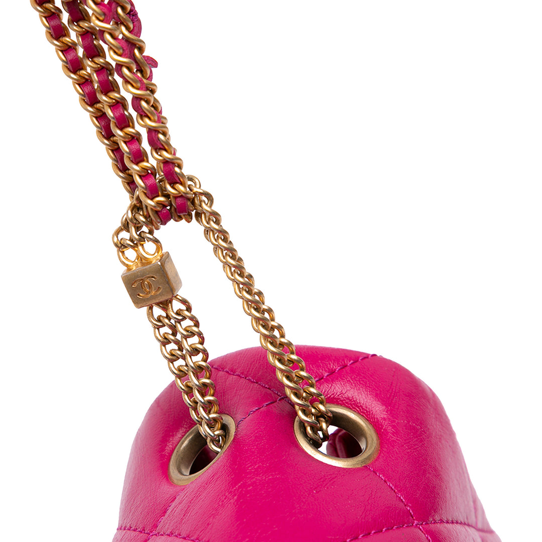 Chanel Small Quilted Cuir d’agneau On And On Chain Flap Rose