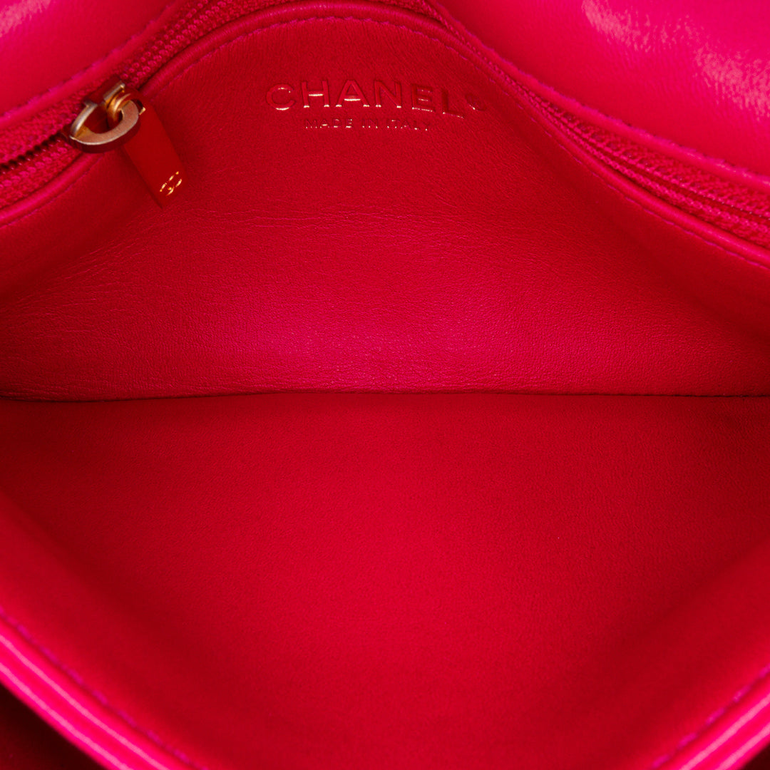 Chanel Small Quilted Cuir d’agneau On And On Chain Flap Rose