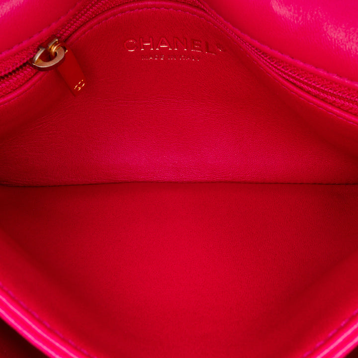 Chanel Small Quilted Cuir d’agneau On And On Chain Flap Rose