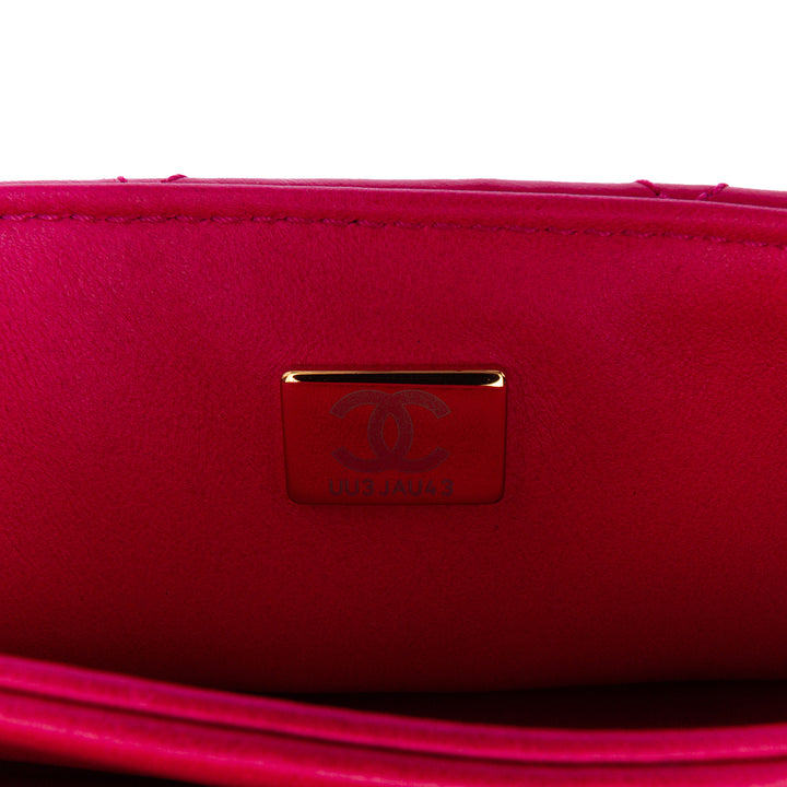 Chanel Small Quilted Cuir d’agneau On And On Chain Flap Rose