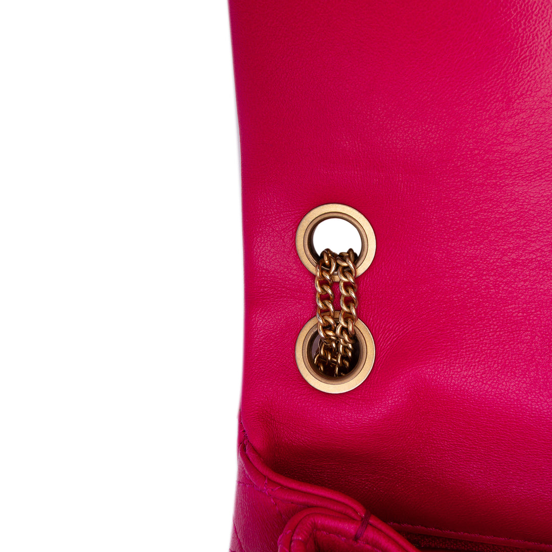 Chanel Small Quilted Cuir d’agneau On And On Chain Flap Rose